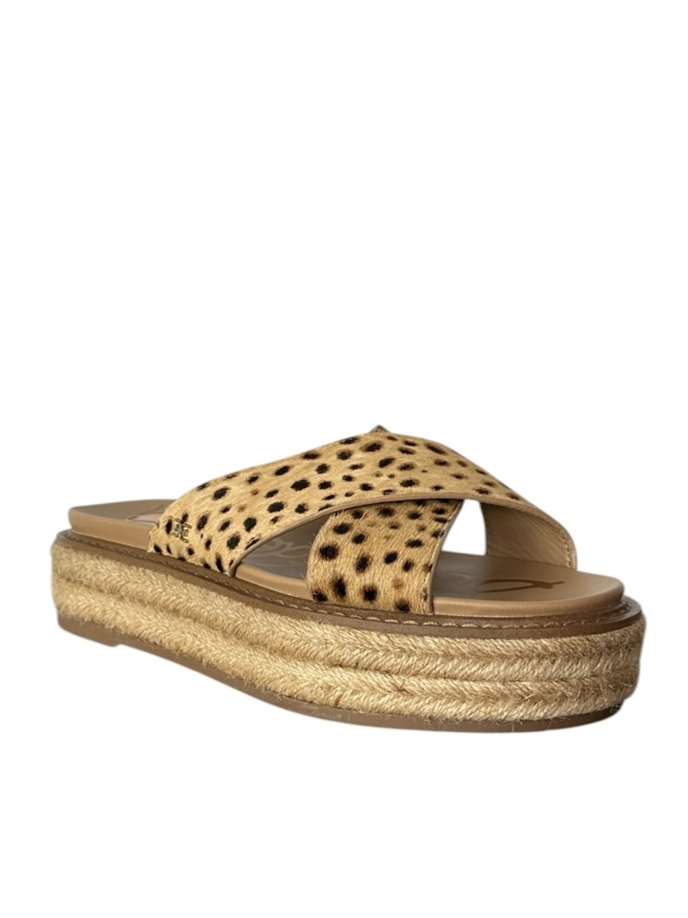 Sam Edelman Korina Animal Print Espadrille Platform Leopard Slide Sandals Size 7 - Picture 2 of 8